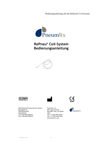 RePneu® Coil-System Bedienungsanleitung RePneu® Coil-System Bedienungsanleitung