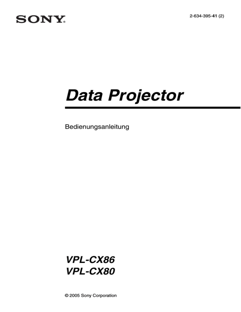 Sony VPL-CX86 Owner's manual Sony VPL-CX86 Owner's manual