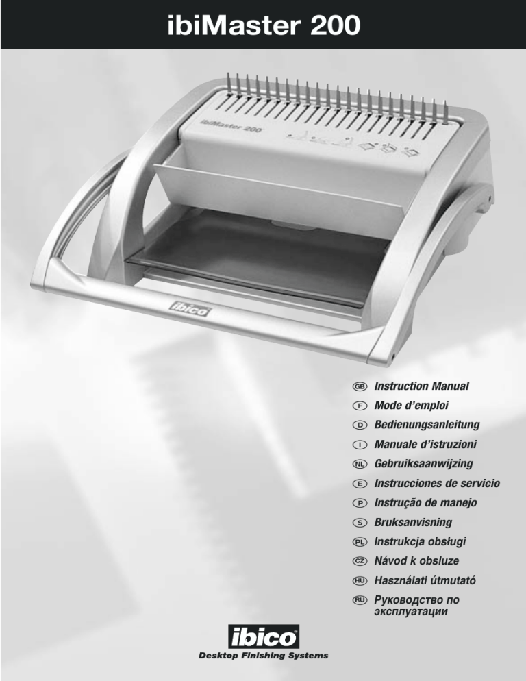 Ibico ibiMaster 200 Instrukcja obsługi Ibico ibiMaster 200 Instrukcja obsługi