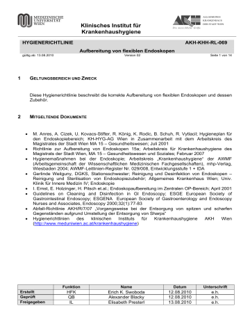 Endoskopaufbereitung - Medizinische Universität Wien Endoskopaufbereitung - Medizinische Universität Wien