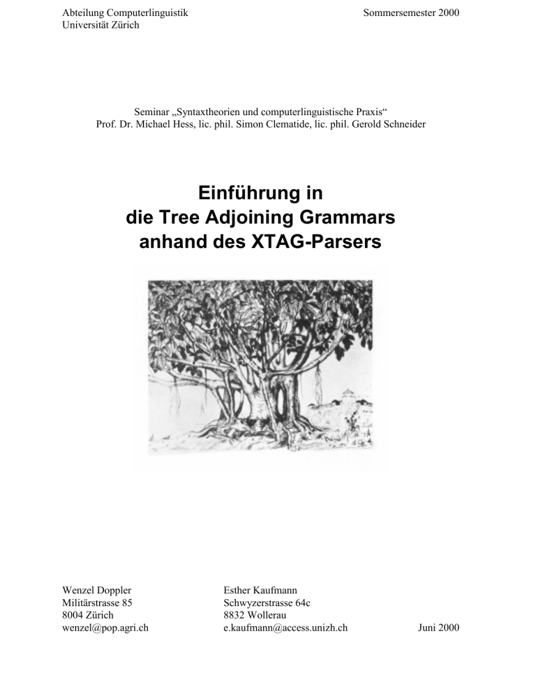 2. Tree Adjoining Grammars 2. Tree Adjoining Grammars
