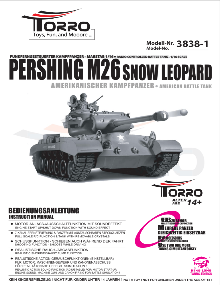 Art.Nr. 1111532570 RC Panzer M26 Pershing Snow Leopard 3838 Art.Nr. 1111532570 RC Panzer M26 Pershing Snow Leopard 3838