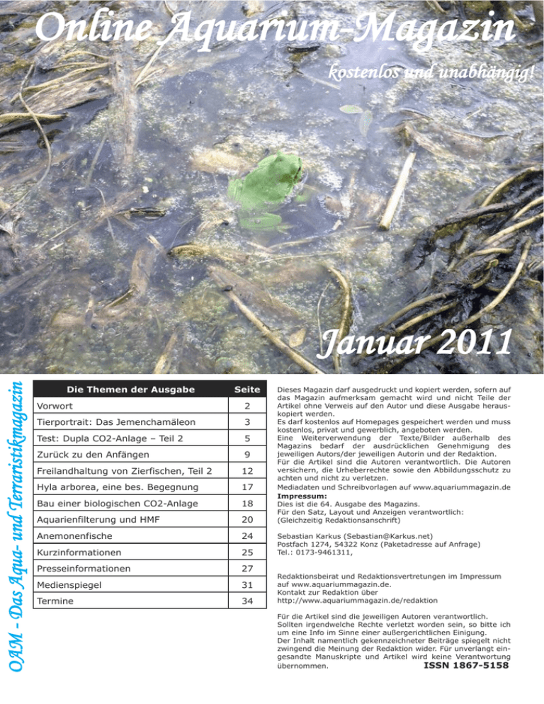 OAM Ausgabe Januar 2011 OAM Ausgabe Januar 2011