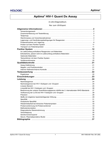 Aptima HIV-1 Quant Dx assay package insert Aptima HIV-1 Quant Dx assay package insert