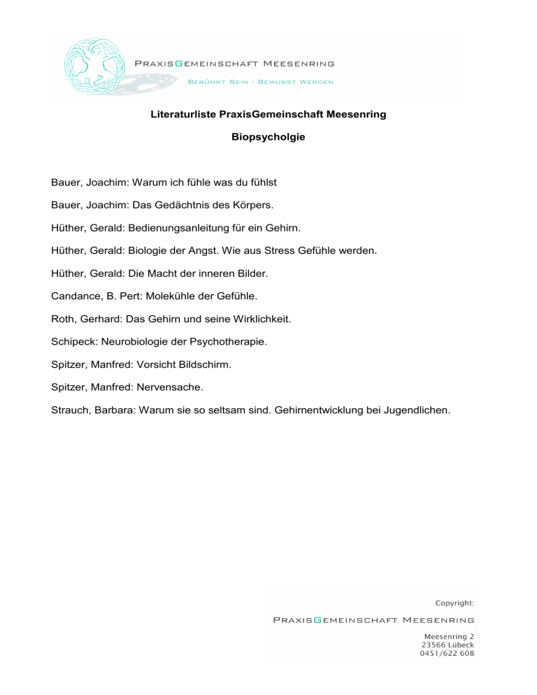 Biopsychologie Biopsychologie