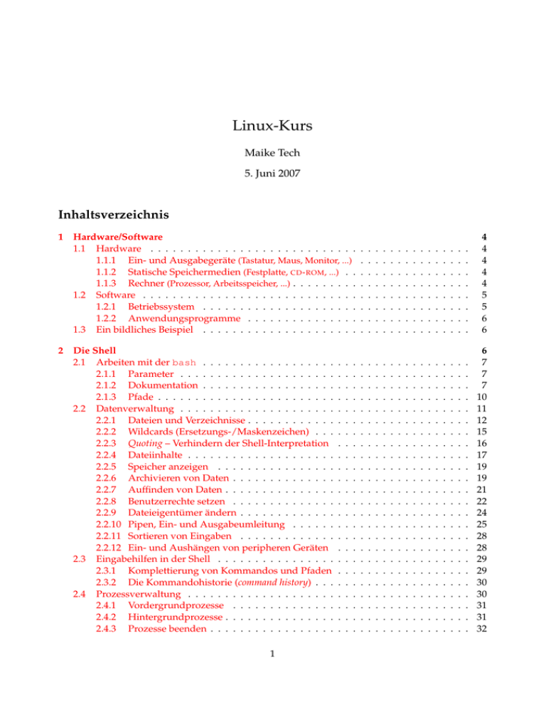 Linux-Kurs Linux-Kurs