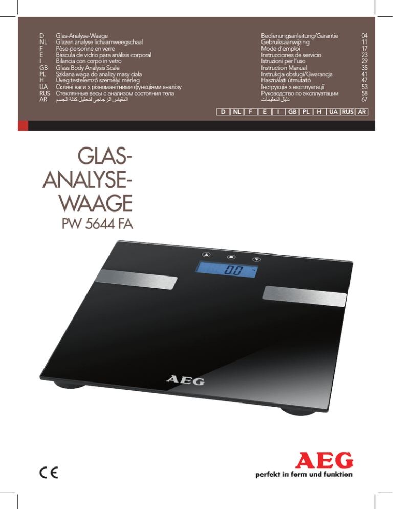 GLAS- ANALYSE GLAS- ANALYSE