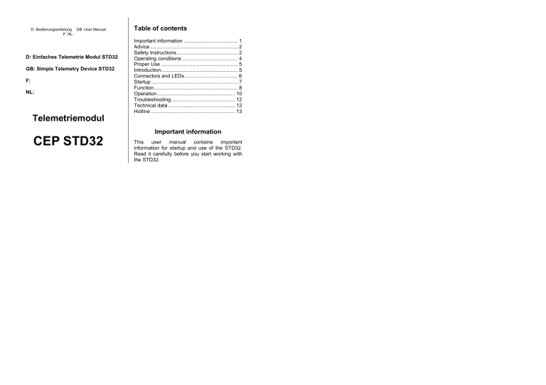 CEP STD32 CEP STD32