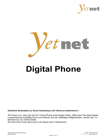 Bedienungsanleitung digiPhone Bedienungsanleitung digiPhone