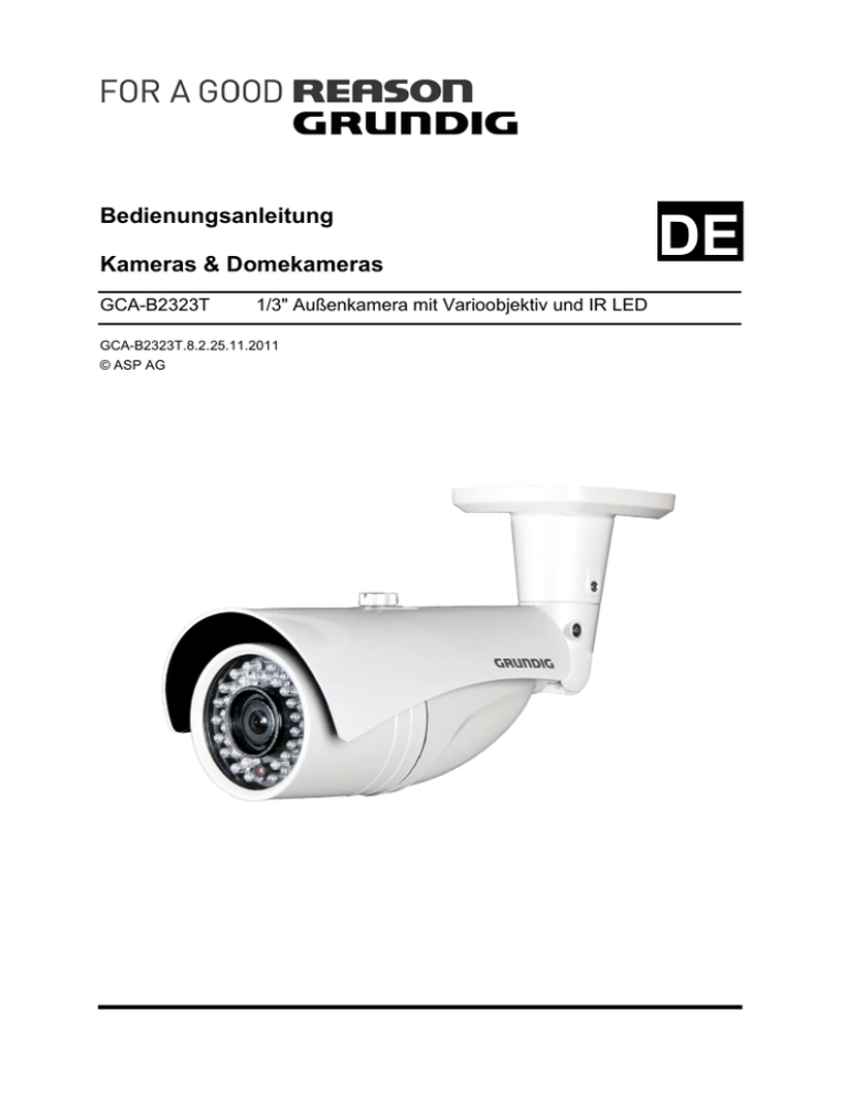 Bedienungsanleitung Kameras & Domekameras Bedienungsanleitung Kameras & Domekameras