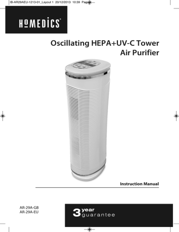 Oscillating HEPA+UV-C Tower Air Purifier Oscillating HEPA+UV-C Tower Air Purifier