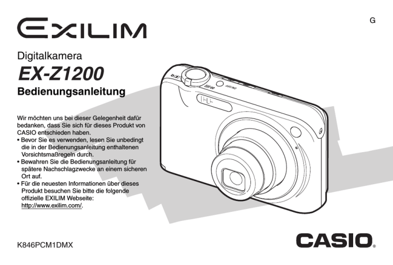 Casio EX-Z1200 User manual Casio EX-Z1200 User manual