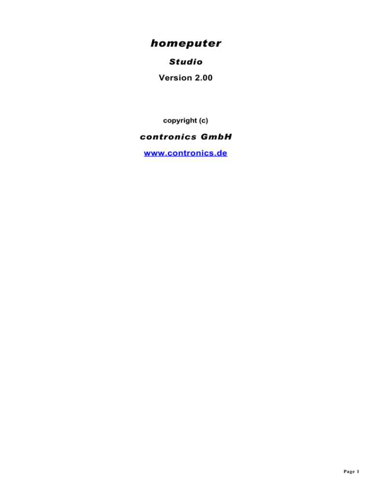 homeputer - Contronics Automationssysteme homeputer - Contronics Automationssysteme