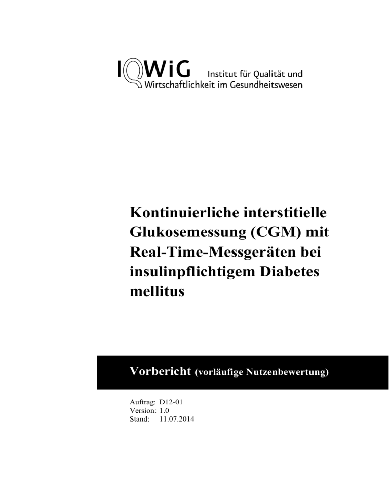 CGM - Institut für Qualität und Wirtschaftlichkeit im Gesundheitswesen CGM - Institut für Qualität und Wirtschaftlichkeit im Gesundheitswesen