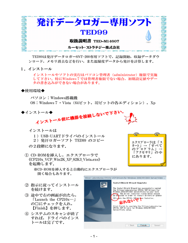 発汗データロガー専用ソフト - これまで多くの問題を安価な費用で解決し 発汗データロガー専用ソフト - これまで多くの問題を安価な費用で解決し