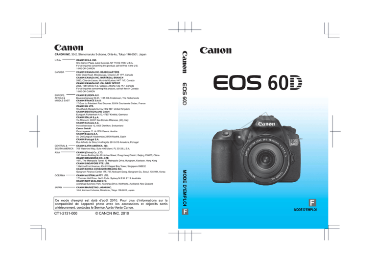 Canon EOS 60D User guide Canon EOS 60D User guide