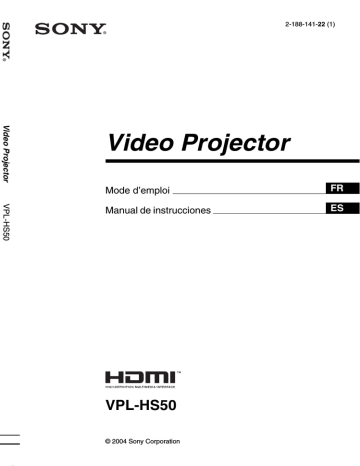 Sony VPL-HS50 Operating instructions Sony VPL-HS50 Operating instructions