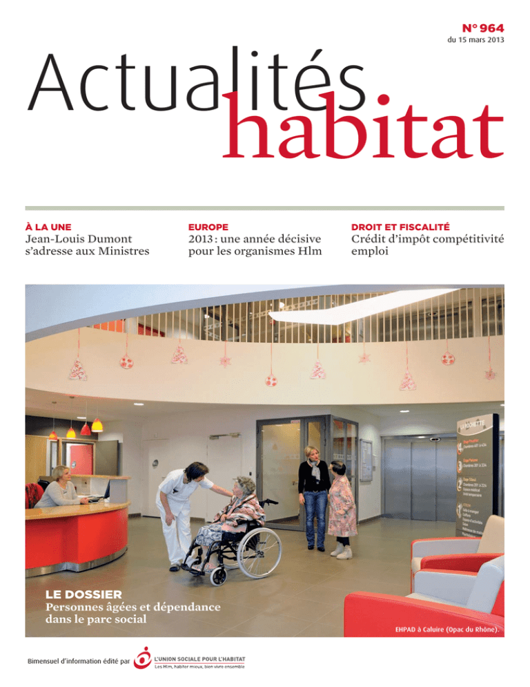 Actualités habitat n°964 - L`Union sociale pour l`habitat Actualités habitat n°964 - L`Union sociale pour l`habitat