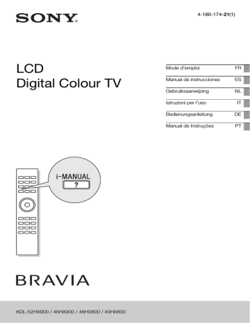 Sony KDL-46HX800, KDL-40HX800 Owner's manual Sony KDL-46HX800, KDL-40HX800 Owner's manual