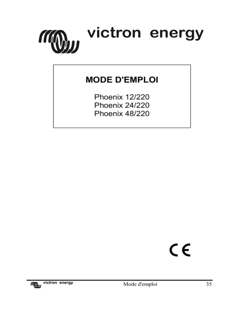 mode d`emploi - Victron Energy mode d`emploi - Victron Energy