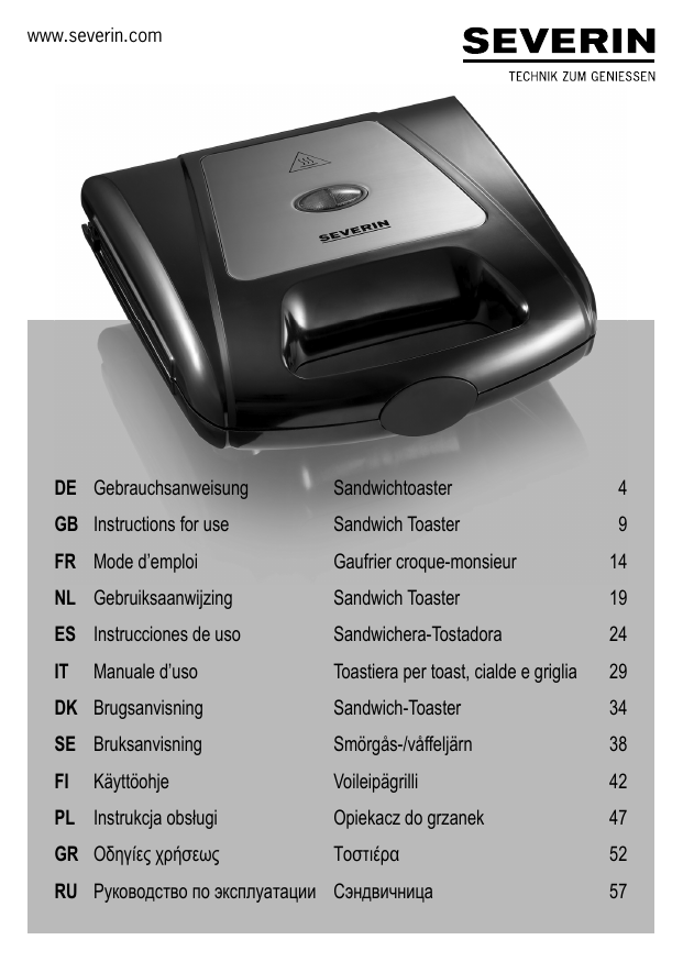 SEVERIN SA 2968 User manual SEVERIN SA 2968 User manual