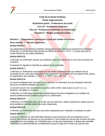 Code de la Santé Publique Partie réglementaire Quatri Code de la Santé Publique Partie réglementaire Quatri