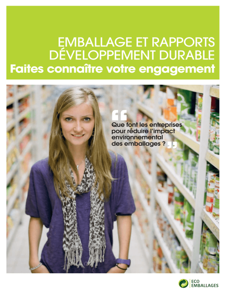 Tout sur l`emballage dans votre rapport DD - Eco Tout sur l`emballage dans votre rapport DD - Eco