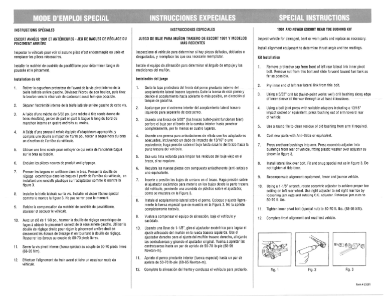 MODE D`EMPLOI SPECIAL MODE D`EMPLOI SPECIAL