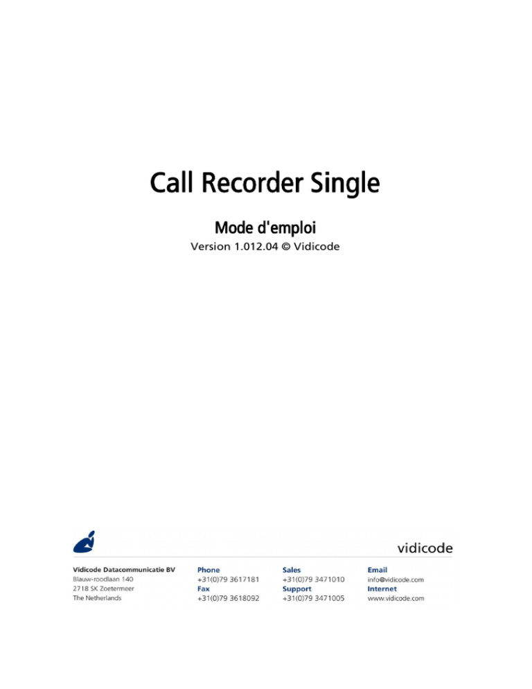 Mode d`emploi Mode d`emploi