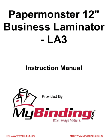 MyBinding Papermonster LA4 Manual MyBinding Papermonster LA4 Manual