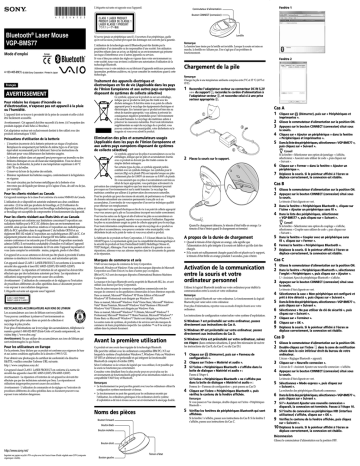 Sony VGP-BMS77 User's Guide Sony VGP-BMS77 User's Guide