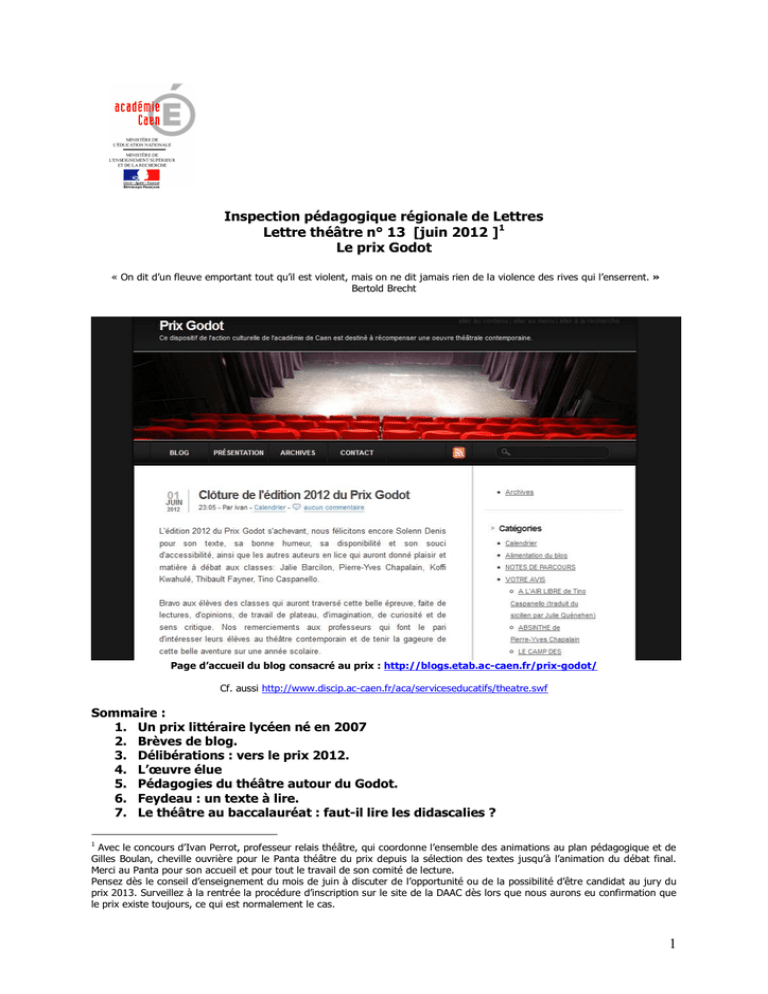Lettre théâtre n° 13 - Le site des Lettres Lettre théâtre n° 13 - Le site des Lettres
