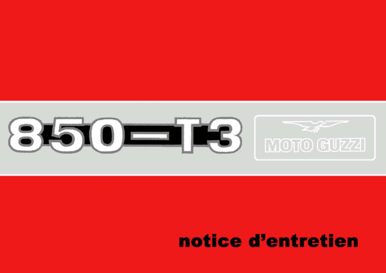 Manuel d`utilisation 850 T3 - Mars 1977 Manuel d`utilisation 850 T3 - Mars 1977