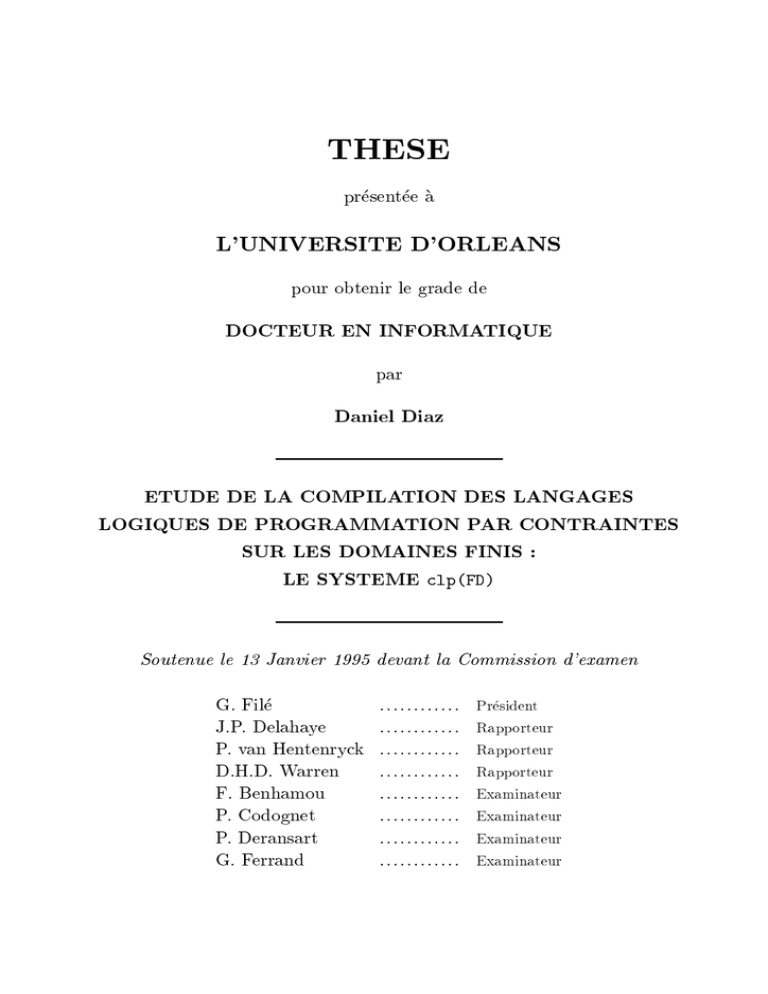 L`UNIVERSITE D`ORLEANS L`UNIVERSITE D`ORLEANS