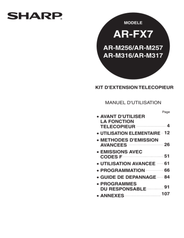 Sharp AR-M256, AR-M316 Owner's manual Sharp AR-M256, AR-M316 Owner's manual