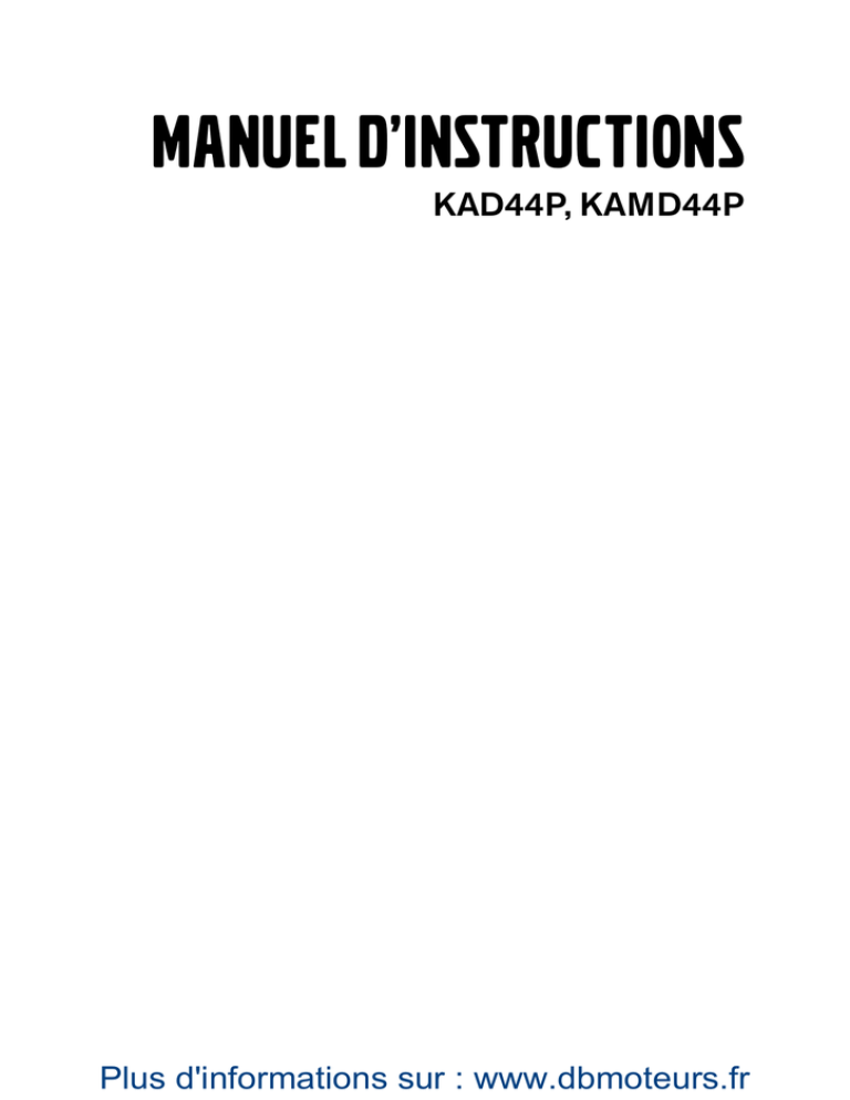 MANUEL D`INSTRUCTIONS MANUEL D`INSTRUCTIONS