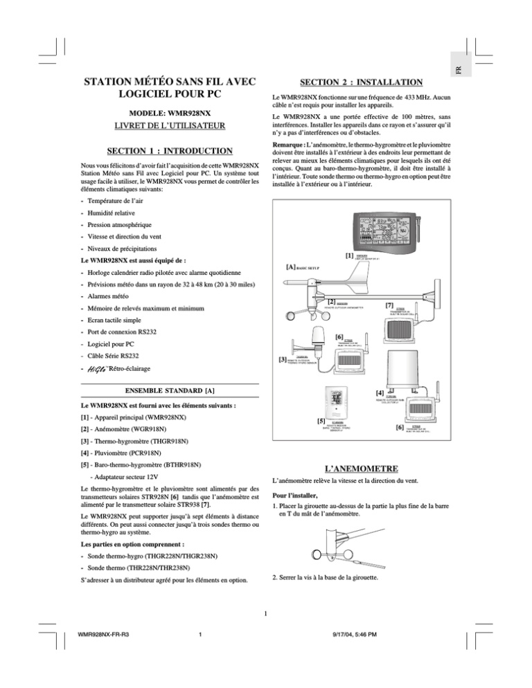 Manuel WMR928NX - Station Manuel WMR928NX - Station