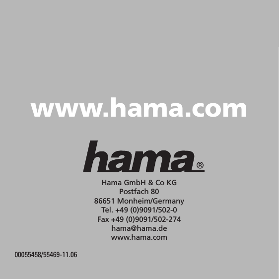 Hama 00055458 Owner's manual Hama 00055458 Owner's manual