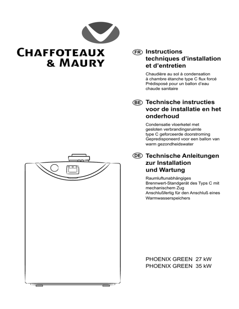 Instructions techniques d`installation et d`entretien Instructions techniques d`installation et d`entretien