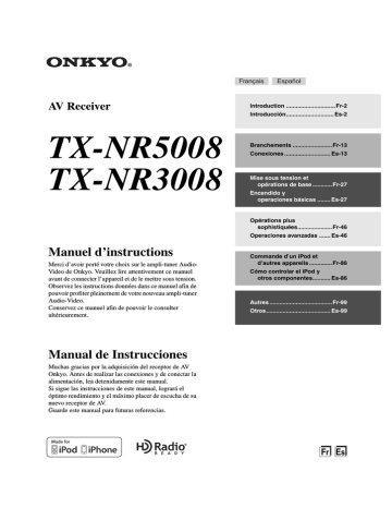 ONKYO TX-NR3008 Manuel du propriétaire | Manualzz ONKYO TX-NR3008 Manuel du propriétaire | Manualzz