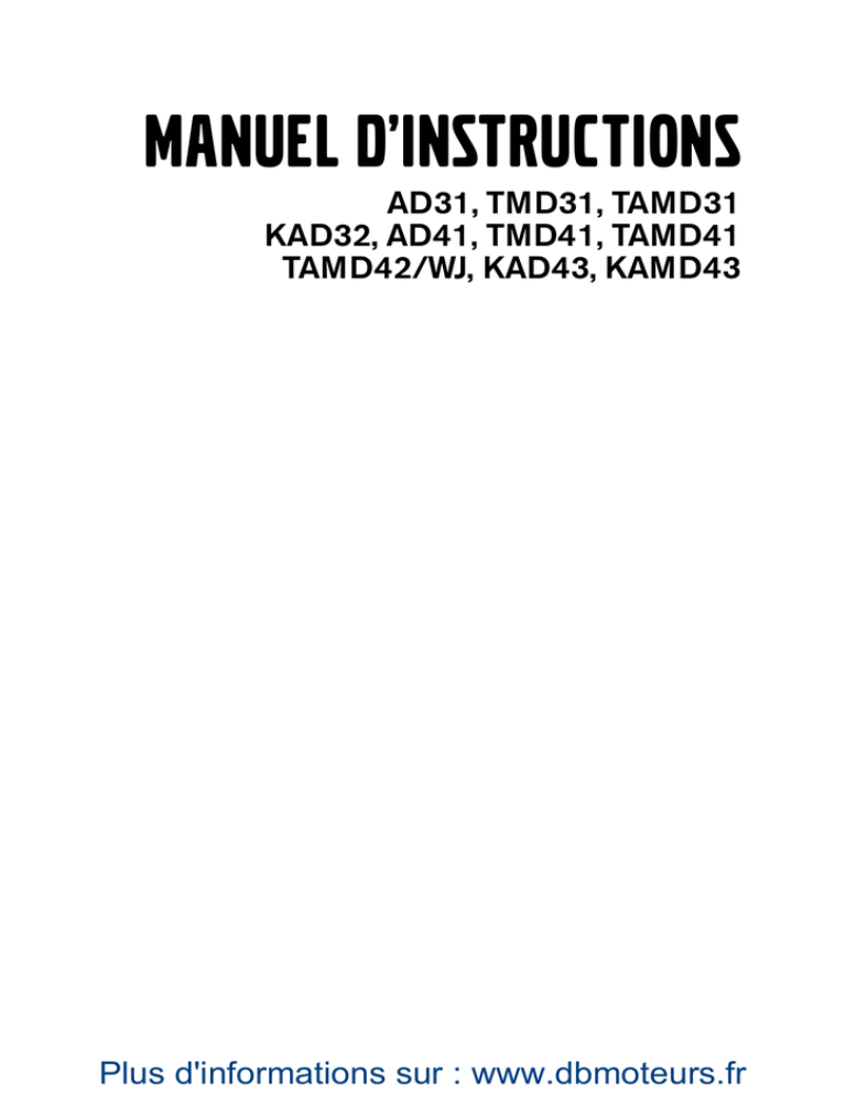 MANUEL D`INSTRUCTIONS MANUEL D`INSTRUCTIONS