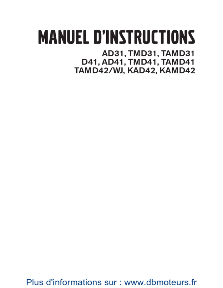 MANUEL D`INSTRUCTIONS MANUEL D`INSTRUCTIONS