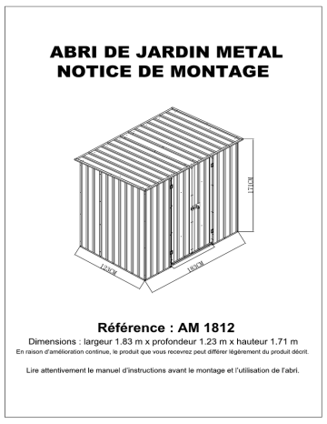 ABRI DE JARDIN METAL NOTICE DE MONTAGE Manualzz