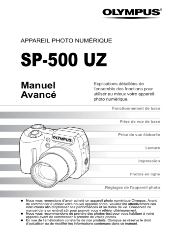 SP-500 UZ Manual Avancé (Français) | Manualzz SP-500 UZ Manual Avancé (Français) | Manualzz