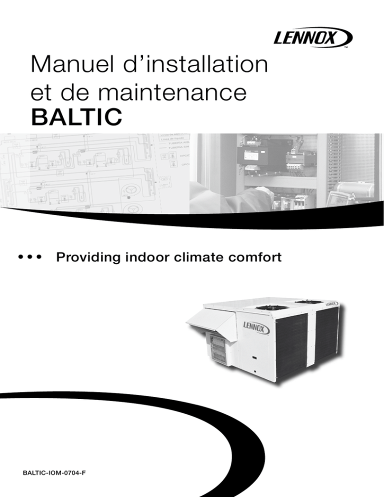 BALTIC Manuel d`installation et de maintenance BALTIC Manuel d`installation et de maintenance