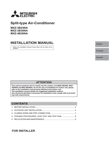 INSTALLATION MANUAL Split-type Air-Conditioner | Manualzz