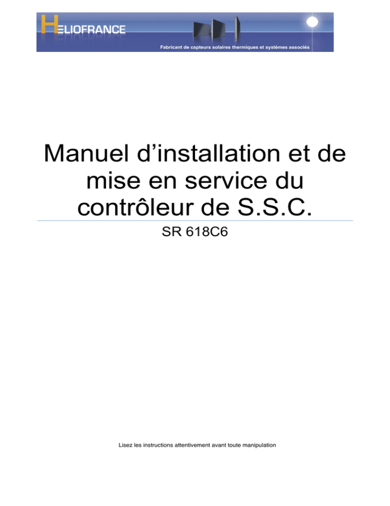 13_Notice contrôleur solaire thermique SR618C6 13_Notice contrôleur solaire thermique SR618C6