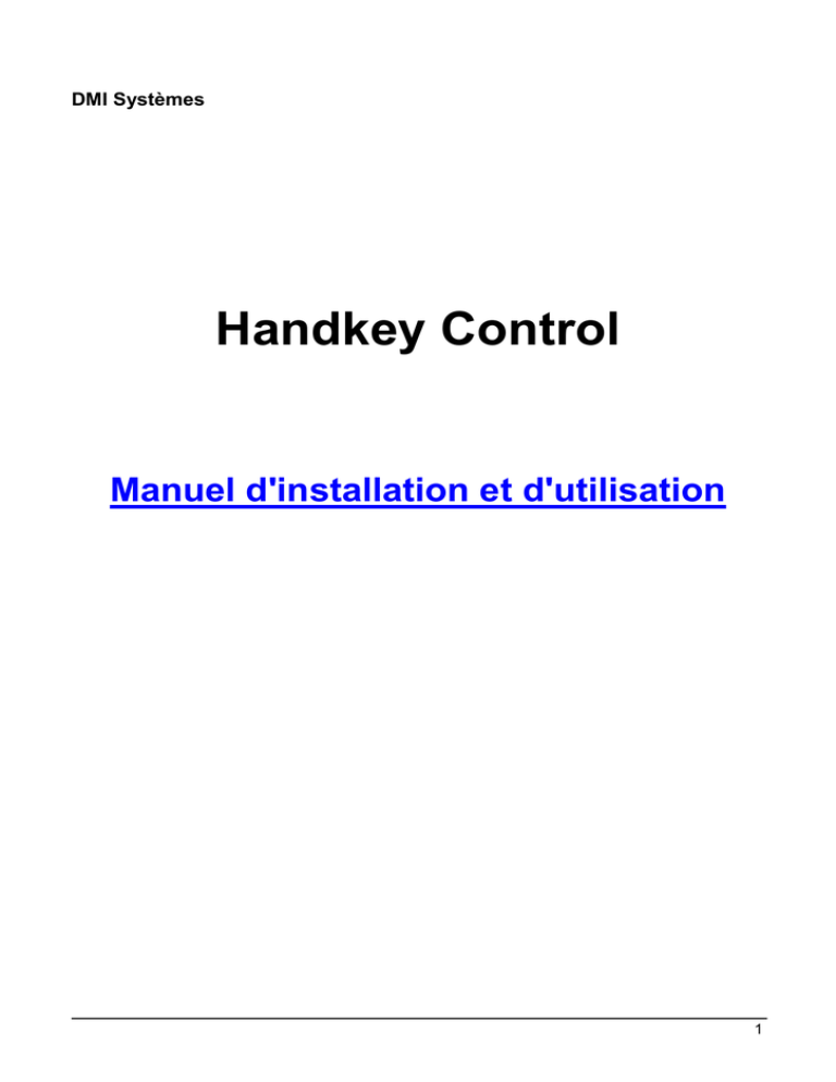 Mise à jour du Programme HandKey Control - Dmi Mise à jour du Programme HandKey Control - Dmi