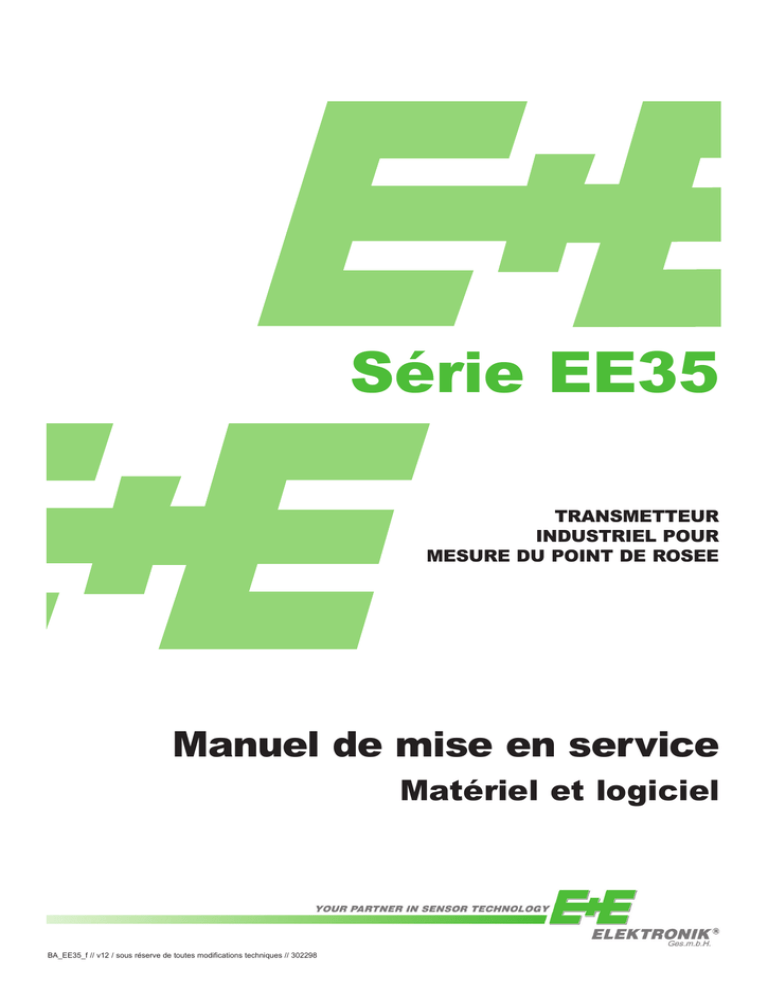 Série EE35 - E+E Elektronik Ges.m.b.H Série EE35 - E+E Elektronik Ges.m.b.H