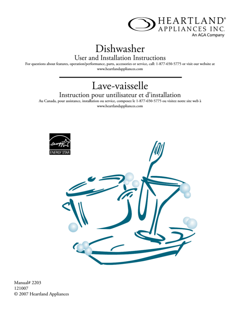 Dishwasher Lave-vaisselle Dishwasher Lave-vaisselle